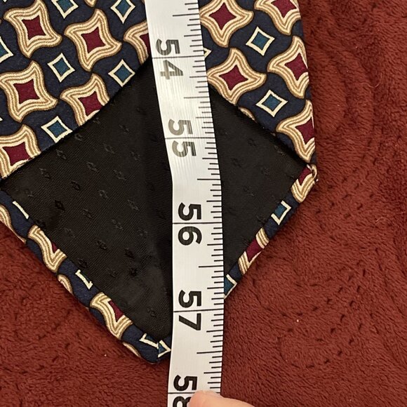 Villa Bugatti Mens 100% Italian Silk Necktie Tie Abstract Multicolor Blue Red Gr - Picture 8 of 8